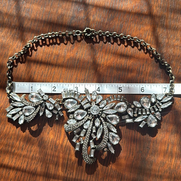 J.Crew style rhinestone statement necklace. Bronze hardware and clasp. EUC - Picture 11 of 13